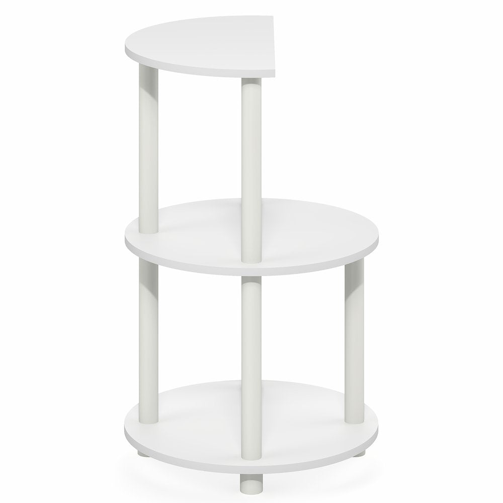 TURN-N-TUBE Side Table, 3-Tier Round Modern End Table, Bedside Table, Open Shelf