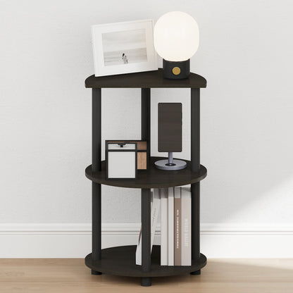 TURN-N-TUBE Night Stand, 3-Tier Round, End Table, Espresso