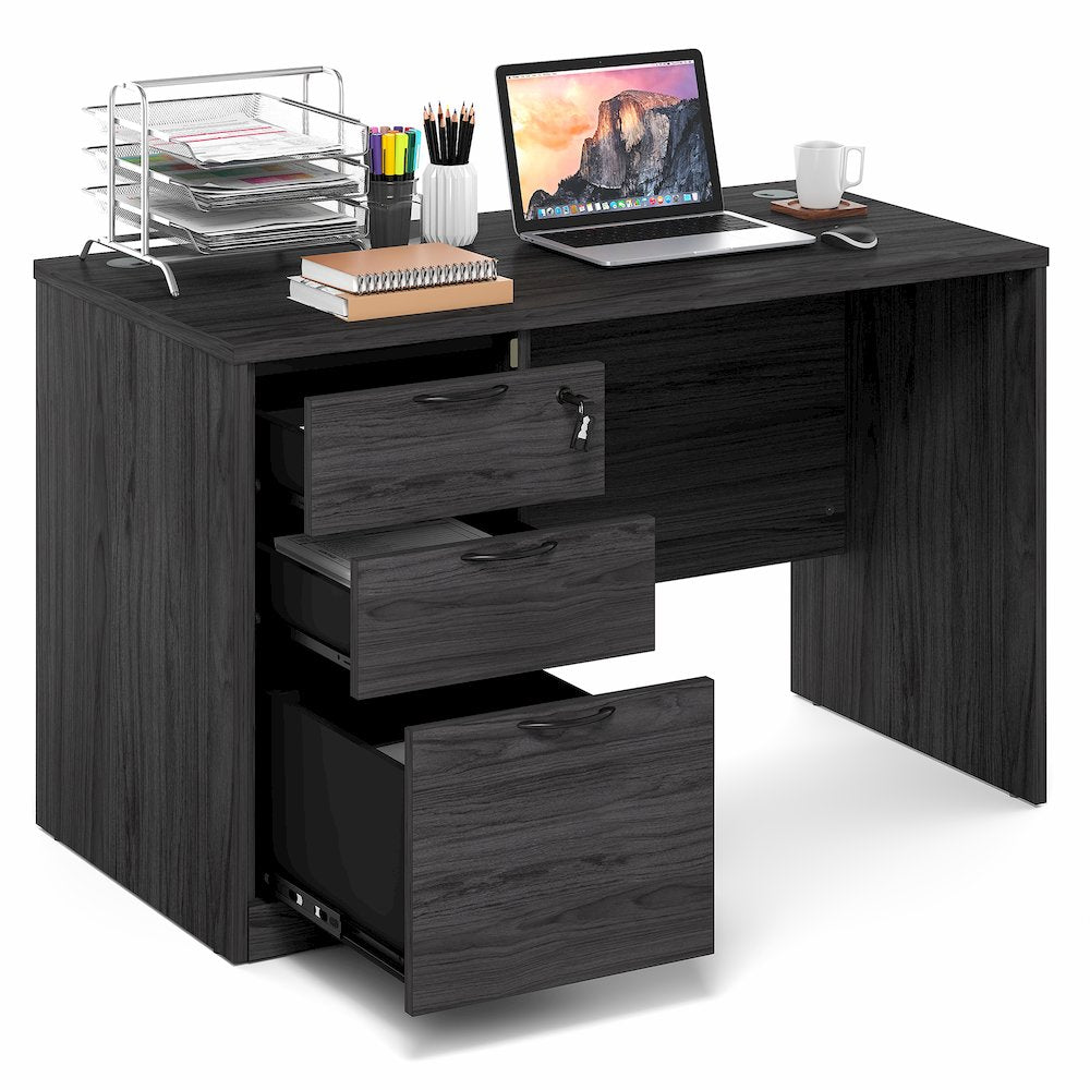 47 Inch Executive Desk with File Cabinet