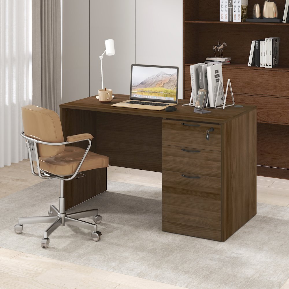 47 Inch Executive Desk with File Cabinet