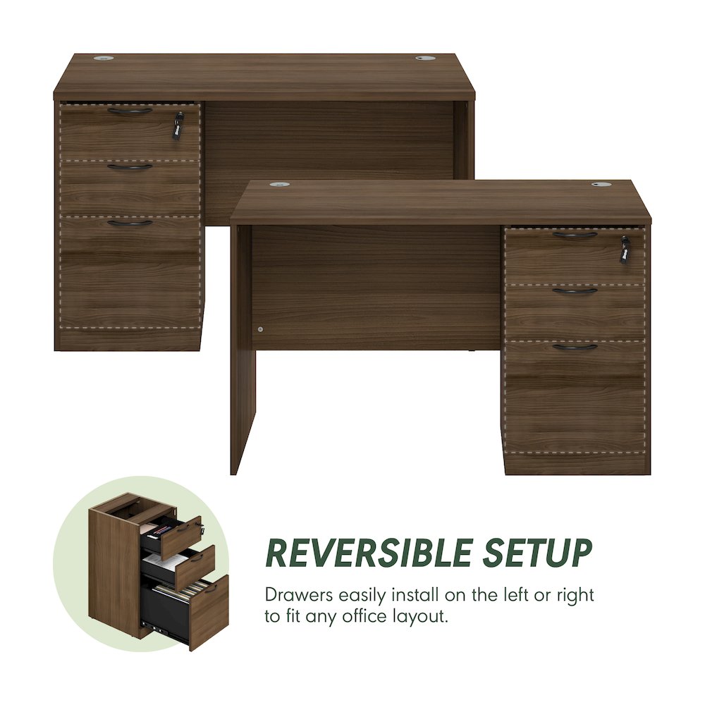 47 Inch Executive Desk with File Cabinet