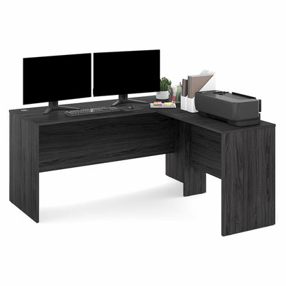 60 Inch L-Shaped Office Desk, Executive Desk with Reversible Desk Return