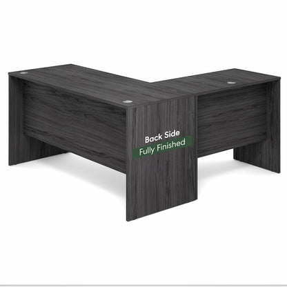 60 Inch L-Shaped Office Desk, Executive Desk with Reversible Desk Return