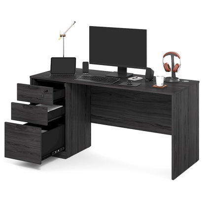 60 Inch Executive Desk with File Cabinet