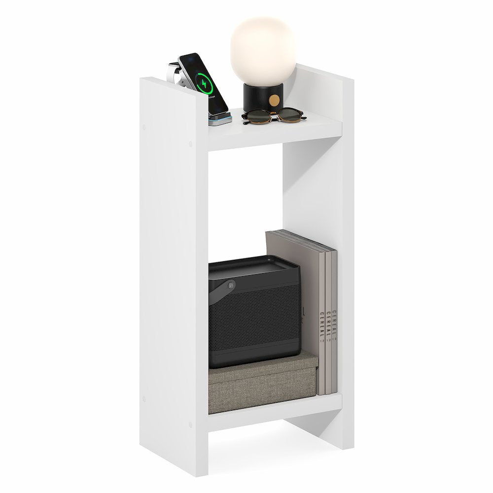 VIOLA Tall Side Table, 2-Tier Modern End Table with Open Shelf
