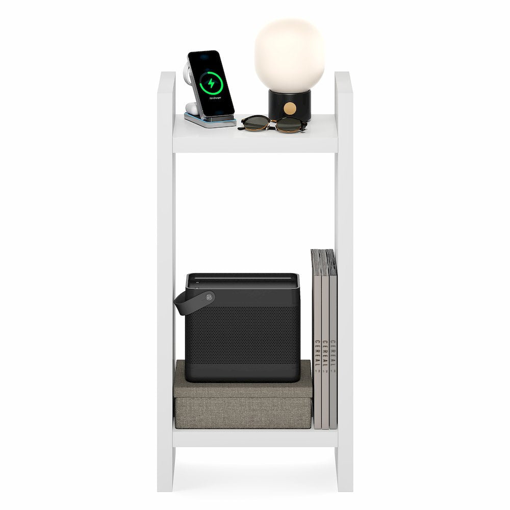 VIOLA Tall Side Table, 2-Tier Modern End Table with Open Shelf