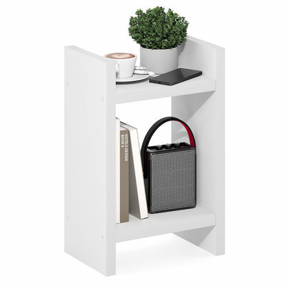 VIOLA Night Stand, 2-Tier, with 1.2-Inch Extra Thick Frame, White