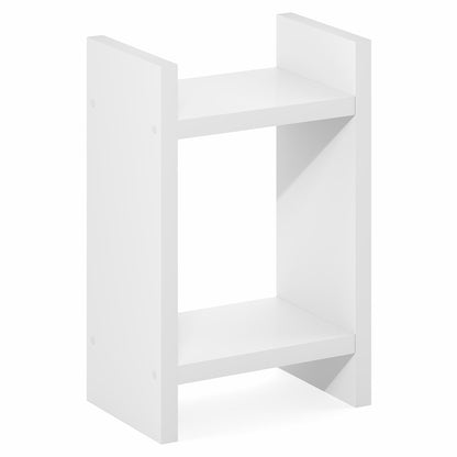 VIOLA Night Stand, 2-Tier, with 1.2-Inch Extra Thick Frame, White