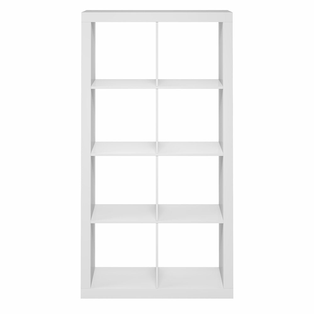 CUBICLE Book Shelf, 8-Cube 2-Inch Super Thick, Reversible Bookcase, White
