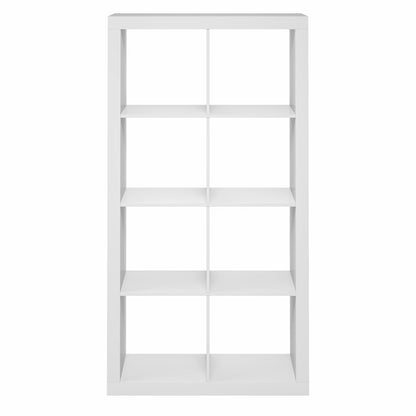 CUBICLE Book Shelf, 8-Cube 2-Inch Super Thick, Reversible Bookcase, White