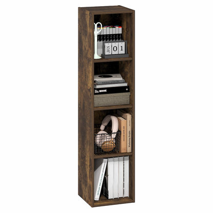 FULDA Book Shelf, 4-Tier Narrow Bookshelf, 9.3 x 9.8 x 41.6