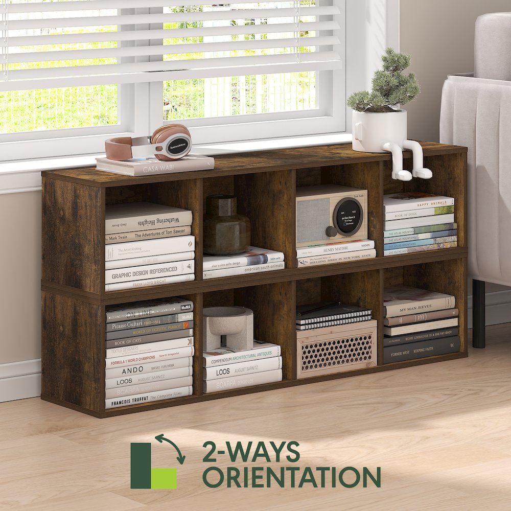 FULDA Book Shelf, 4-Tier Narrow Bookshelf, 9.3 x 9.8 x 41.6