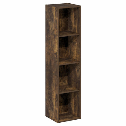FULDA Book Shelf, 4-Tier Narrow Bookshelf, 9.3 x 9.8 x 41.6