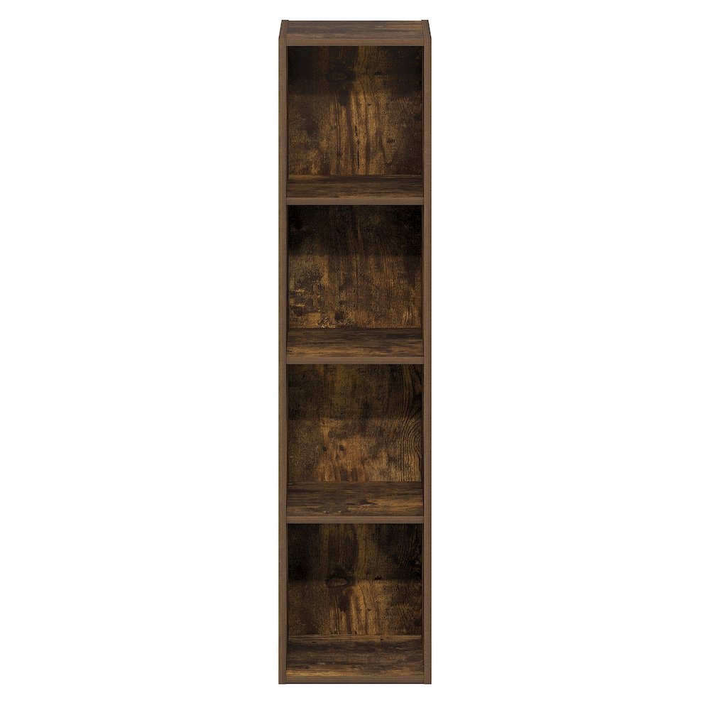 FULDA Book Shelf, 4-Tier Narrow Bookshelf, 9.3 x 9.8 x 41.6