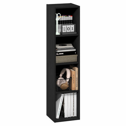 FULDA Book Shelf, 4-Tier Narrow Bookshelf, 9.3 x 9.8 x 41.6