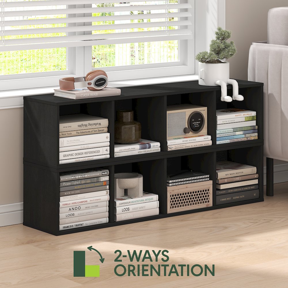 FULDA Book Shelf, 4-Tier Narrow Bookshelf, 9.3 x 9.8 x 41.6