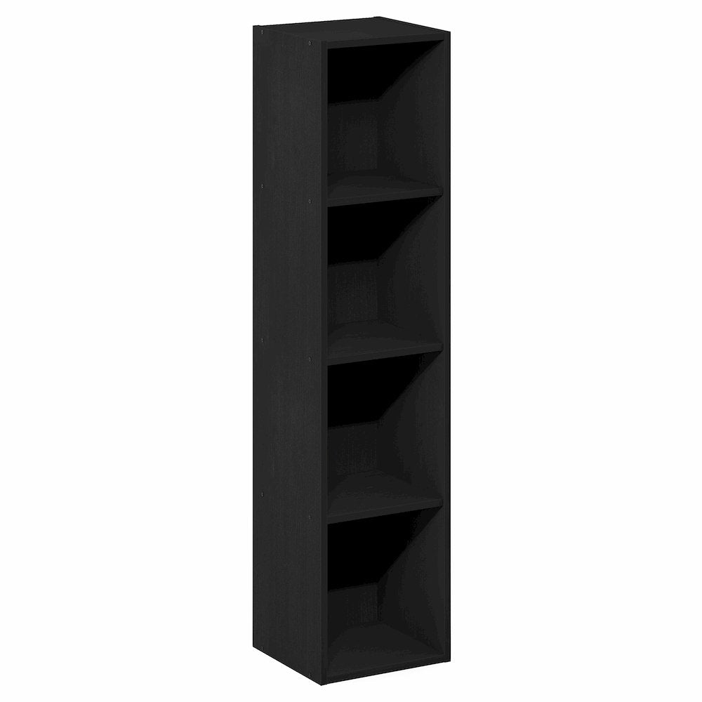 FULDA Book Shelf, 4-Tier Narrow Bookshelf, 9.3 x 9.8 x 41.6