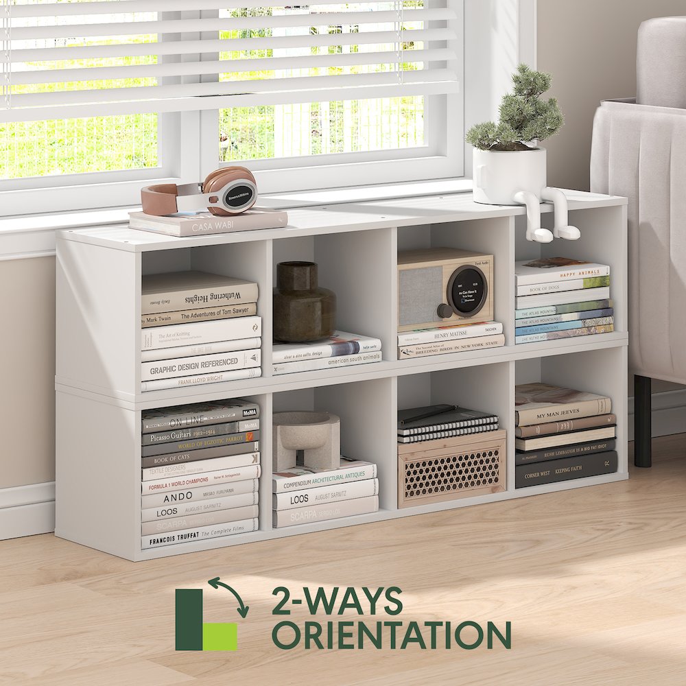 FULDA Book Shelf, 4-Tier Narrow Bookshelf, 9.3 x 9.8 x 41.6