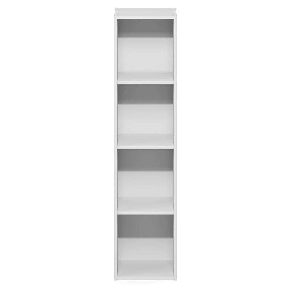 FULDA Book Shelf, 4-Tier Narrow Bookshelf, 9.3 x 9.8 x 41.6