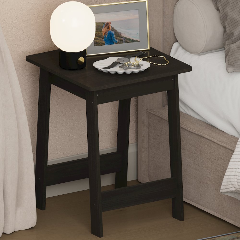 BEGINNING Night Stand, Square Nightstand, Espresso