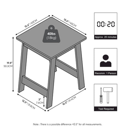BEGINNING Night Stand, Square Nightstand, Espresso