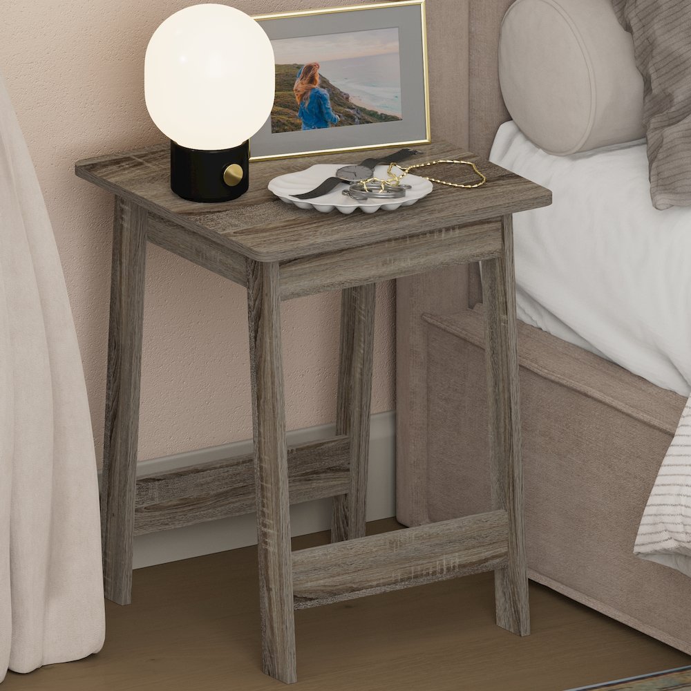 BEGINNING Night Stand, Square Nightstand, French Oak