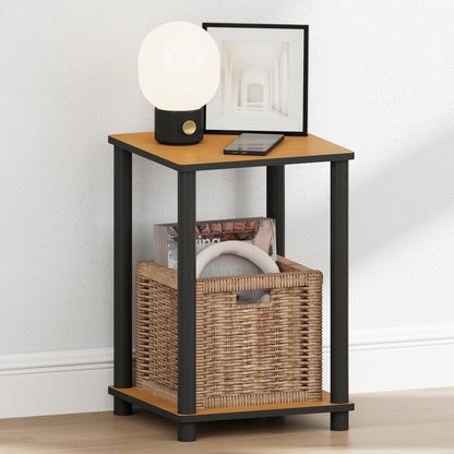 TURN-N-TUBE Night Stand, 2-Tier Open Shelf Design, Light Cherry