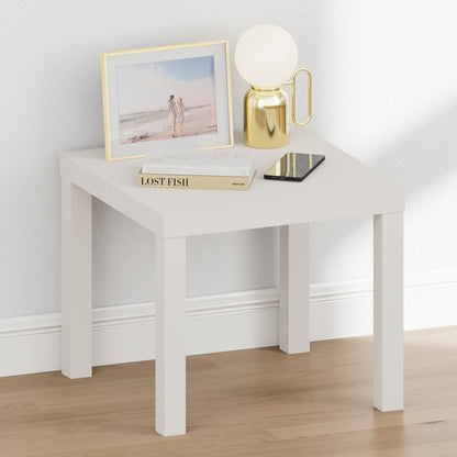 CLASSIC Night Stand, Square Nightstand, Thick Frame 4-leg Side Table, White