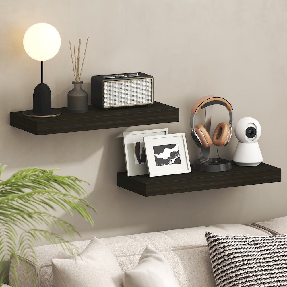 TANNA Floating Shelves for Wall, 9 x 24 Wall Shelf, 2-in Thick Shelf