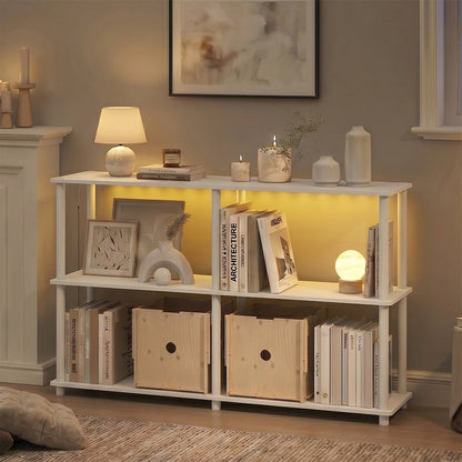 TURN-N-TUBE Display Shelf with LED Lights, Corner Shelf, White