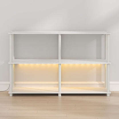 TURN-N-TUBE Display Shelf with LED Lights, Corner Shelf, White