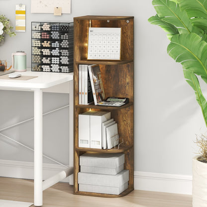 PASIR Book Shelf with LED Lights, 4-Tier LED, Amber Pine