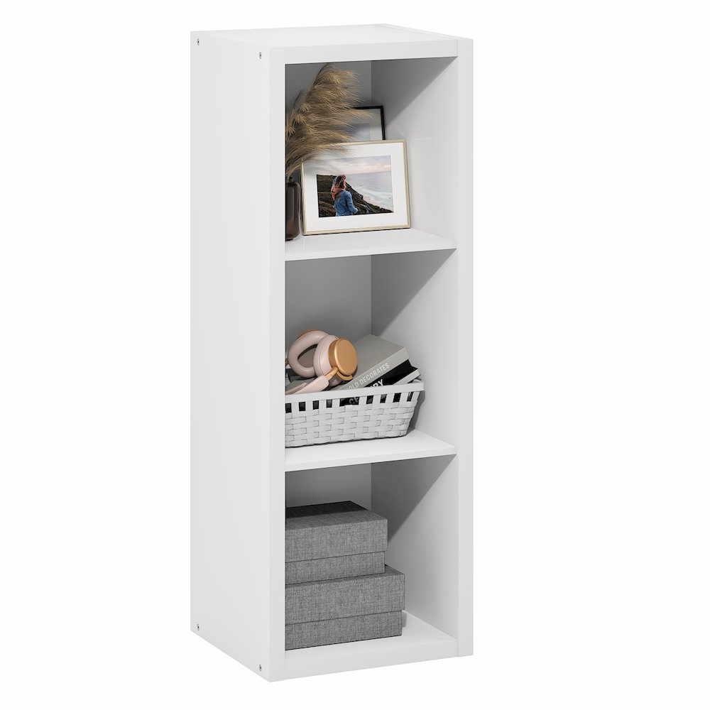 CUBICLE Book Shelf, 3-Cube, Extra Thick Frame, White