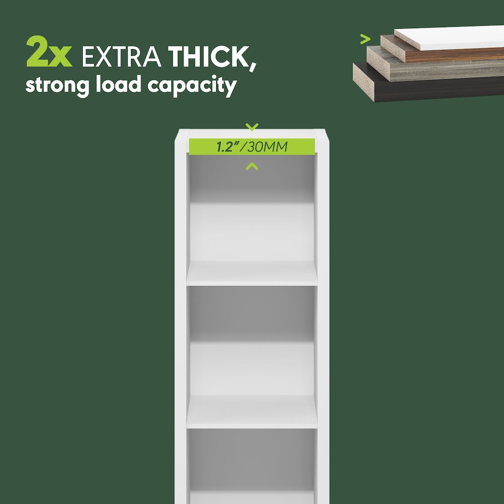 CUBICLE Book Shelf, 3-Cube, Extra Thick Frame, White