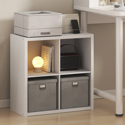 CUBICLE Book Shelf, 4-Cube, Extra Thick Frame, White