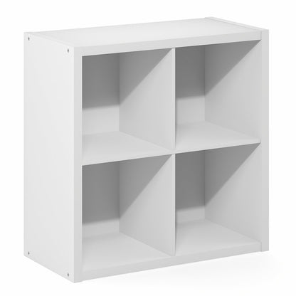 CUBICLE Book Shelf, 4-Cube, Extra Thick Frame, White