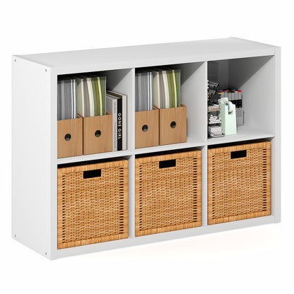 CUBICLE Book Shelf, 6-Cube, Extra Thick Frame, White