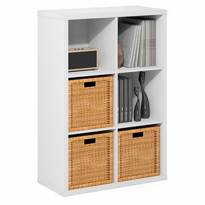 CUBICLE Book Shelf, 6-Cube, Extra Thick Frame, White