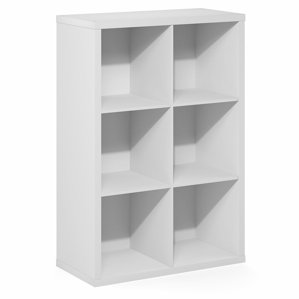 CUBICLE Book Shelf, 6-Cube, Extra Thick Frame, White