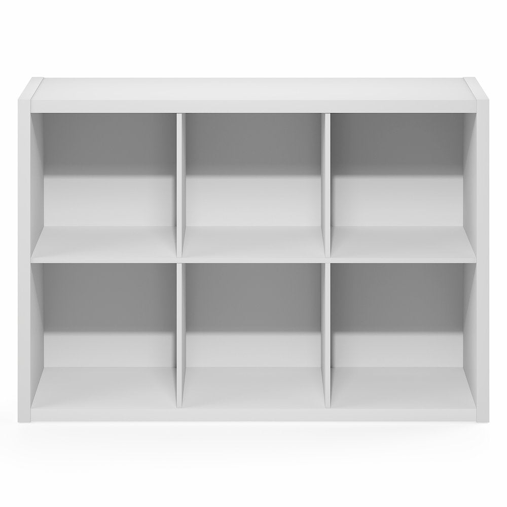 CUBICLE Book Shelf, 6-Cube, Extra Thick Frame, White