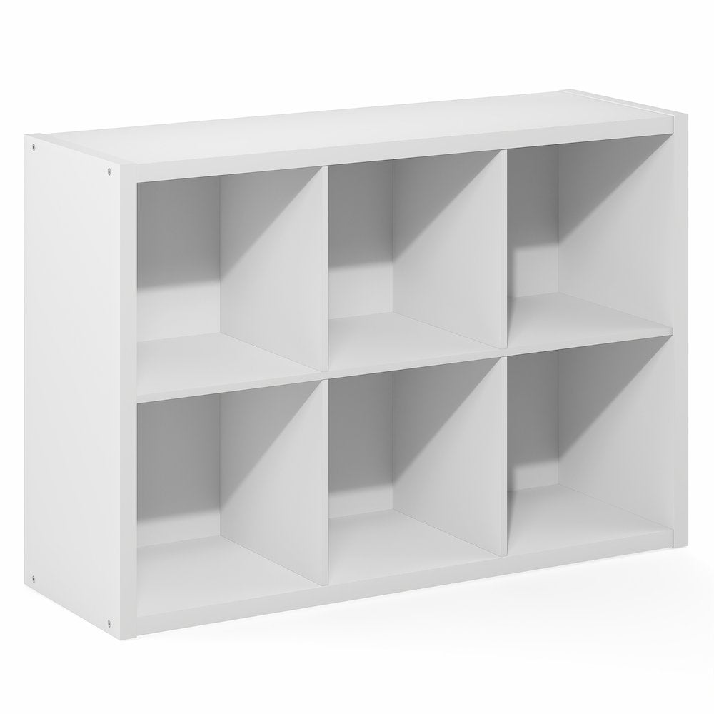 CUBICLE Book Shelf, 6-Cube, Extra Thick Frame, White