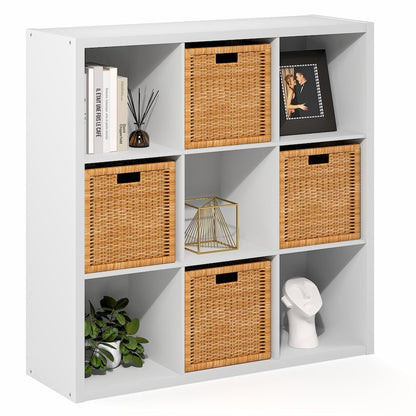 CUBICLE Book Shelf, 9-Cube, Extra Thick Frame, White