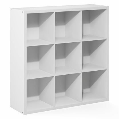 CUBICLE Book Shelf, 9-Cube, Extra Thick Frame, White