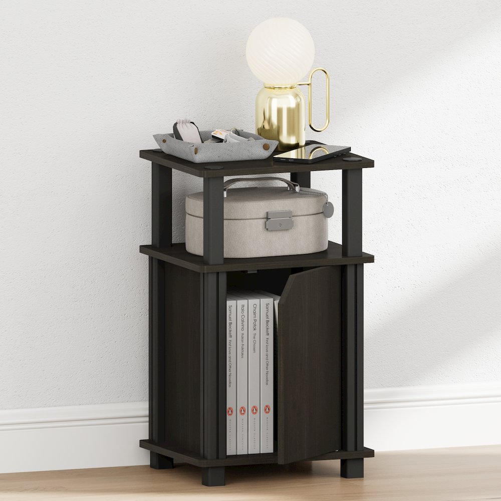 JUST Night Stand, 3-Tier, End Table, Espresso