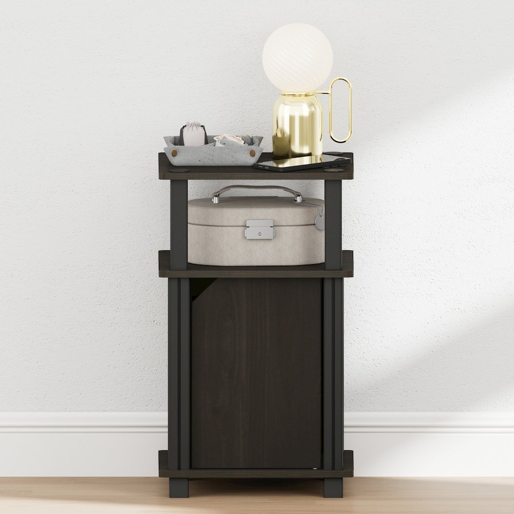 JUST Night Stand, 3-Tier, End Table, Espresso