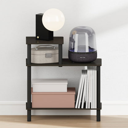 TURN-N-TUBE Night Stand, 3-Tier Rectangle Nightstand with Open Shelf, Espresso