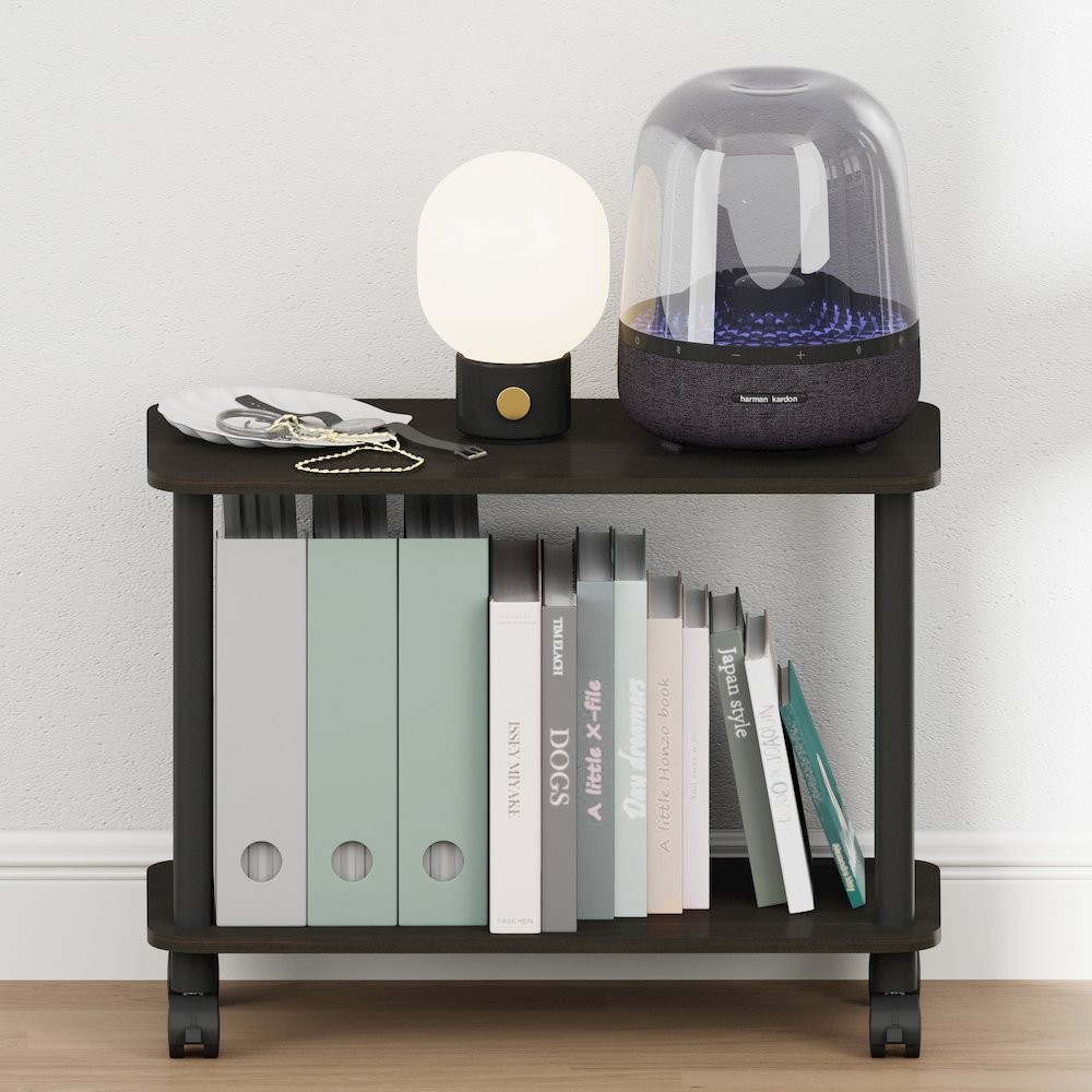 TURN-N-TUBE Night Stand, 2-Tier Rectangle, End Table, Espresso