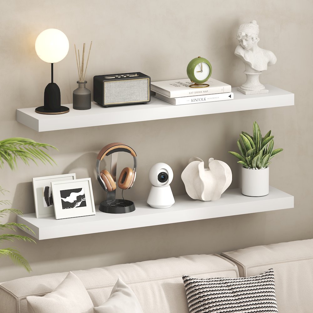 TANNA Floating Shelves for Wall Set of 2, 9 x 47 Wall Shelf