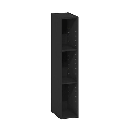 FULDA Book Shelf, 3-Tier Narrow Storage Cabinet, Blackwood