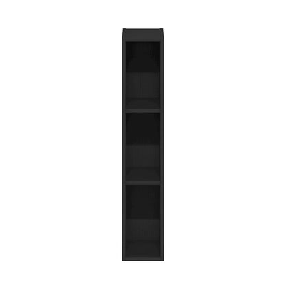 FULDA Book Shelf, 3-Tier Narrow Storage Cabinet, Blackwood
